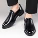 Euro Step Men's Business Leather Gentleman Formal Casual Spring Low-top Slip-on Carved Cowhide Pointed Brogue Shoes_vogvips.com