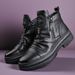 European Warm Series 2025 Autumn Martin Boots High Top New Versatile Zipper Korean Style Men's Casual Shoes_vogvips.com