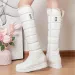 Winter warm pink white snow womens shoes low knee high boots platform plush longboat MUJI black 34-43 240930_vogvips.com