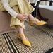 Women's 2026 Spring French Retro Hollow Pointed Mid-Heel Shallow Slip-On Sandals With Wedge Heel And Closed Toe_vogvips.com