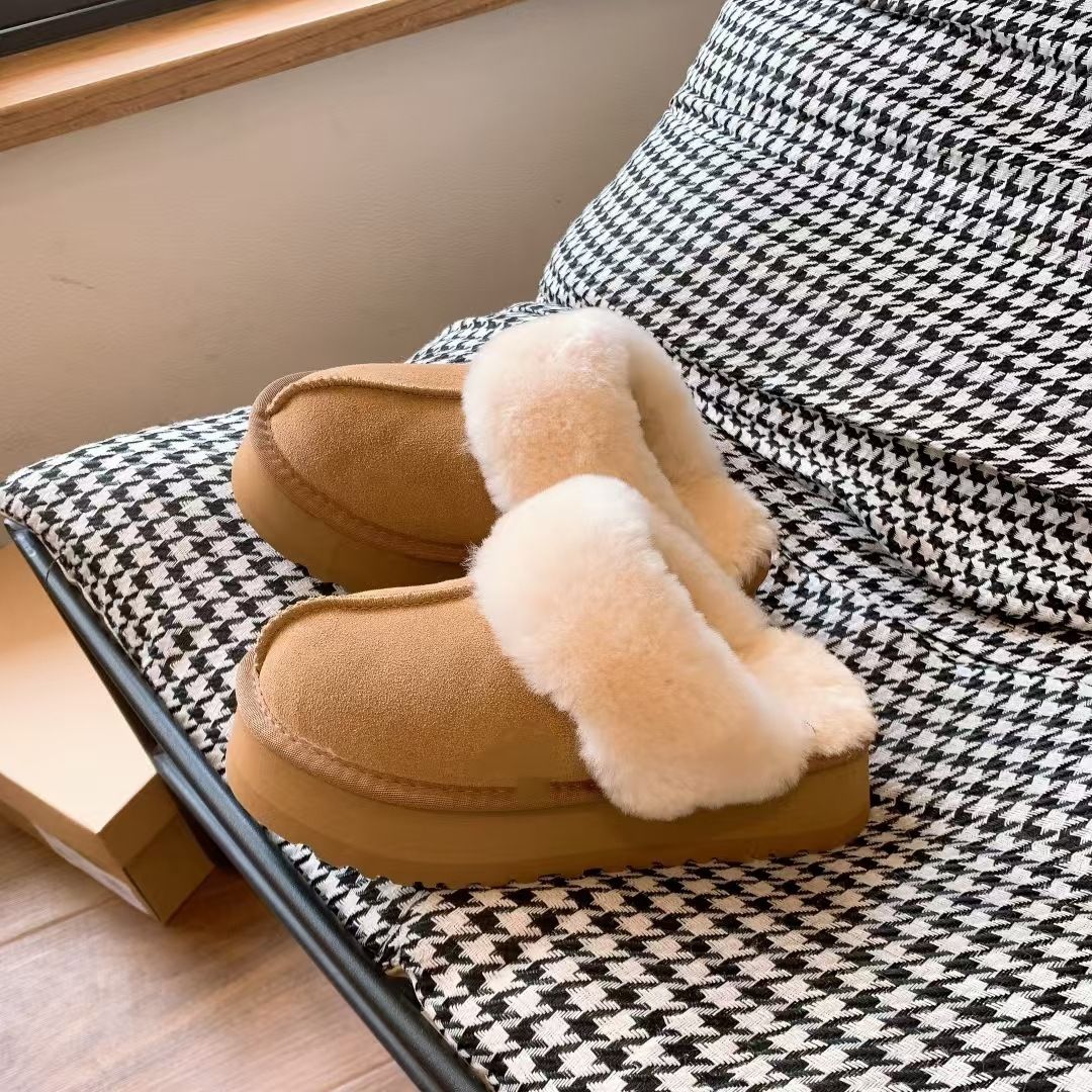 boots Designer Womens Tasman Slippers Tazz Ultra Mini Boot Slides Chestnut Shoes Platform Fluffy Sheepskin Fur Leather Top Quality Wool Women Outside_vogvips.com