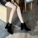 Fashion Plus Size Women's 2022 Autumn Winter New Chunky Pointed Toe Zipper Ankle Ladies High Heel Martin Boots_vogvips.com
