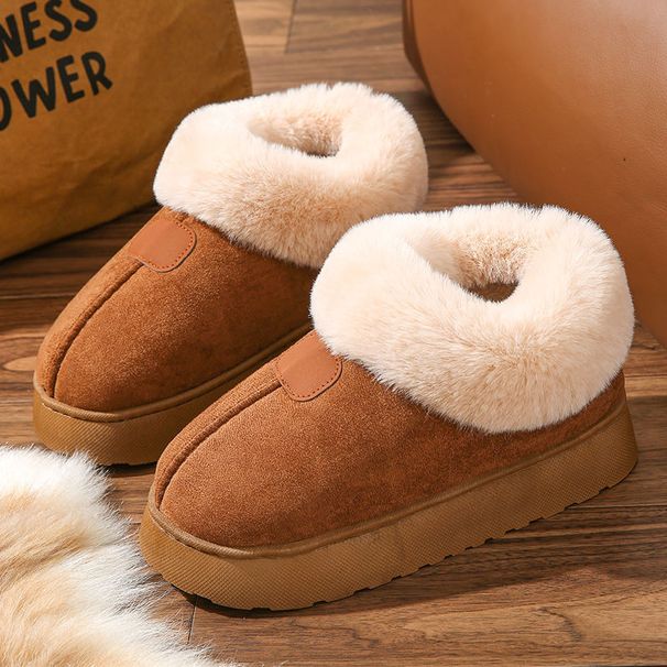 2025 New Thick-Soled Cotton Slippers Winter Fleece-Lined Warm Non-Slip Full-Coverage Outdoor Snow Boots For Women_vogvips.com