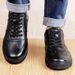 Casual Men's Inner Heightening Board Shoes Lat Bottom Round Head White Shoes Lace Up Men's Shoes Rubber_vogvips.com