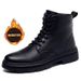 Leather Martin Boots Men's Autumn 2025 High-top Plus Velvet Warm Korean Cotton Shoes Men's Winter Tooling Motorcycle Boots_vogvips.com