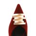 2377-K215 Korean Style Elegant Low Heel Suede Women's Pointed Toe Shallow Mouth Metal Buckle Slip-On Fashion Single_vogvips.com