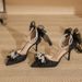 Women's Shoes Pointed Toe High Heel Sandals With Glitter And Rhinestones - Elegant Stiletto Heels For Parties, Evening Events And Special Occasions_vogvips.com