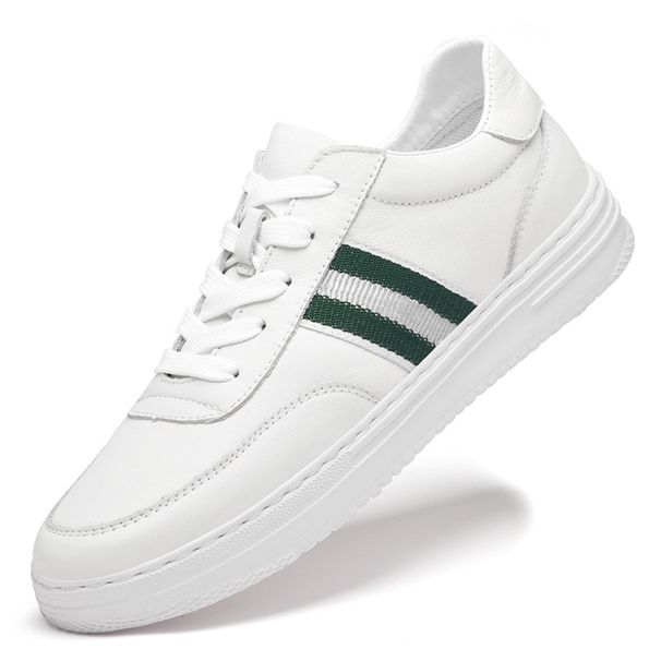 Lace-up Single Shoes Round Head Cowhide Men's Shoes Breathable Casual Board Shoes Men's Students Little White Shoes Men's Shoes_vogvips.com