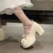 MTX Mary Jane 2026 Summer New High Heel Bowknot Pearl Matching Dress Small Leather For Women British Style Single Shoes_vogvips.com