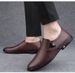Men's Shoes Foot Cover Dress Leather Shoes Men's Leather Round Head Shallow Mouth Casual Leather Shoes_vogvips.com