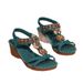 Bohemian 2025 New Large Size Chunky Heel Wedge Flower Rhinestone Daily Casual Thick-Soled Women's Sandals_vogvips.com