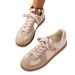 Large Size German Training 2025 New Round Toe Versatile Lace Up Flat White Low Top Sports Board Shoes_vogvips.com
