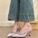 Spring Fairy Summer High-End Rhinestone Niche Thin 2025 Purple Shoes Sandals Heel Closed-Toe High New_vogvips.com