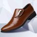 European Warm Series Autumn Winter Fleece-Lined Casual Business Black Leather Men's British Style Slip-On Versatile Youth Formal Pointed Toe_vogvips.com