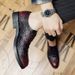 Men's Fashion Red Business Derby Shoes British Black Business Forum Men's Shoes Lace Banquet Dress Wedding Shoes_vogvips.com