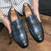 New Fashion Men's British Black Business Casual Loafer Shoes Daily Driving Office Leather Shoes One Foot Pedal Lazy Brown Banquet Dress Wedding Men's_vogvips.com