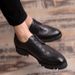 Euro Step 2025 Spring New Thick Sole British Brogue Carved Versatile Men's Pointed Leather Shoes Men_vogvips.com