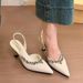 High-End Thin 2025 Toe Black Heel Closed-Toe Pointed Rhinestone Sexy New Style Satin Summer Women Beautiful Closed- For Sandals_vogvips.com