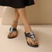 Woman's Sandal Fashionable Flip Flops Rhinestones High-end Clip On Large Size Flat Slippers Summer Sandals_vogvips.com