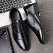 Men's Classic Business Casual Leather Shoes - Soft PU Square Toe Lace-Up Dress Shoes For Office & Daily Wear_vogvips.com