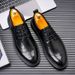 New Fashion Business Genuine Leather British Brock Men's Shoes Men's Business Formal Wear Oxford Shoes Lace-up Fashion Black Dress Wedding Derby Shoes_vogvips.com