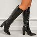 Women's Shoes New High Heeled Thick Heeled Mid Calf Boots Available Now. Sizes 35 42_vogvips.com