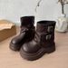 Height Increasing Melard Short For Women 2025 New Autumn Platform Heel Thick Sole Brown Martin Versatile Casual Women's_vogvips.com