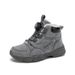 Boys' Winter Snow Boots With Fleece Lining - Warm & Comfortable Short Boots For Kids (Sizes 31-39, Gray/Pink)_vogvips.com