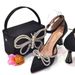 Women's Shoes Classic Women's Pointed Bow Back Bag Sandals Catwalk Style Square Box Handbag Butterfly Accessories Versatile_vogvips.com