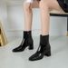 Plus Size High 2024 Autumn Winter New Fashion Short Comfortable Chunky Heel Side Zipper Round Toe Women's Martin Boots_vogvips.com