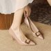 9078-40 Niche Design High-end French Style Stiletto Pointed Toe Nude Pink High Heels For Women_vogvips.com