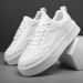 Autumn White Korean Version Flat Bottomed Casual Shoes Men's Breathable Sports Low Top Lace Up Shallow Mouth Board Shoe_vogvips.com