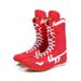 Boxing Shoes, High Top Boots, Fighting And Wrestling Shoes, Men's And Women's Fighting Competition Training Shoes, Red And Blue_vogvips.com