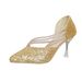 Women's European American Style Pointed Toe High Heels Crystal Heel Sequins Sexy Plus Size Fashion Shoes Size 43_vogvips.com