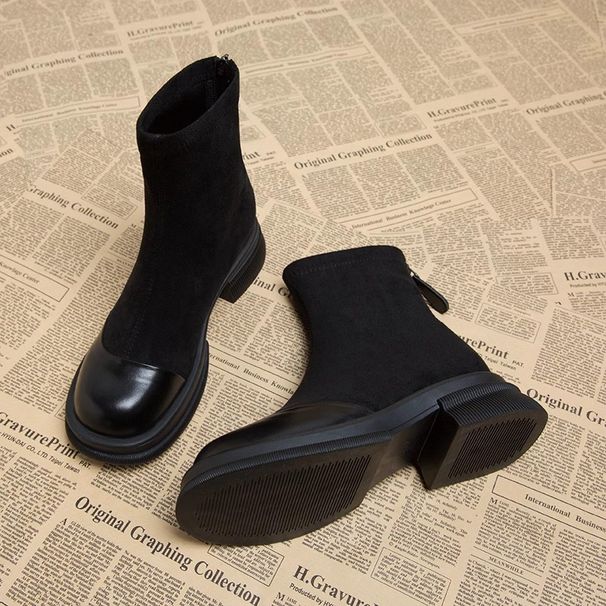 Elastic Autumn And Winter 2025 New Korean Style Ankle Boots, Trendy Short For Women, Slim Boots_vogvips.com