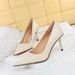 9611-A8 Fashion Women's Shoes Slim High Heel Shallow Mouth Pointed Metal Bead Rivet Nightclub Single Shoe_vogvips.com