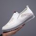 Casual Slip-On Flat Fashionable Black Round Toe Single Business Men's Shoes_vogvips.com