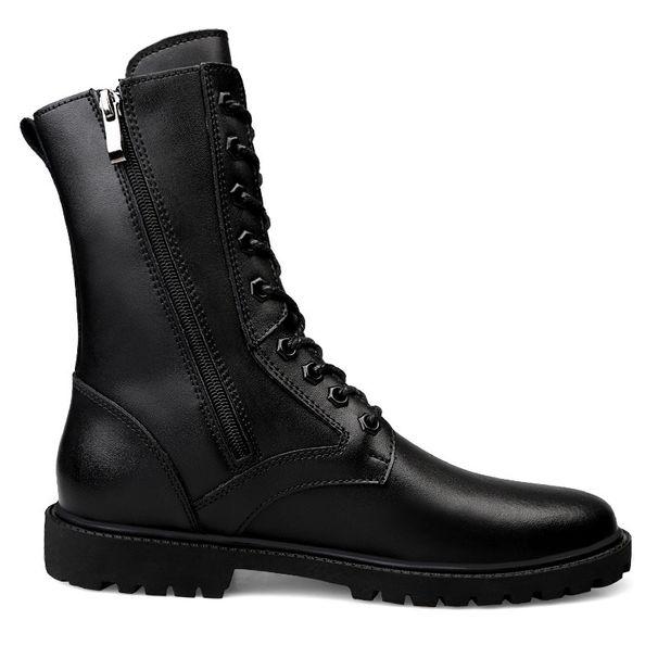 European Warm Series 2019 Winter New High-top Martin With Fleece Zipper Men's Leather Boots_vogvips.com