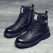 European Warm Series Men's Martin Autumn Winter New High-top Work Youth Fleece Thick Sole Trendy Boots_vogvips.com