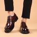 Spring new business dress shoes men's leather casual men's shoes big head thick sole real cowhide commuter shoes_vogvips.com