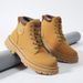 European Warm Series Couple Genuine Leather Yellow British Style Martin Unisex Autumn Winter Short Boots Trendy Thick Sole Men's Shoes_vogvips.com