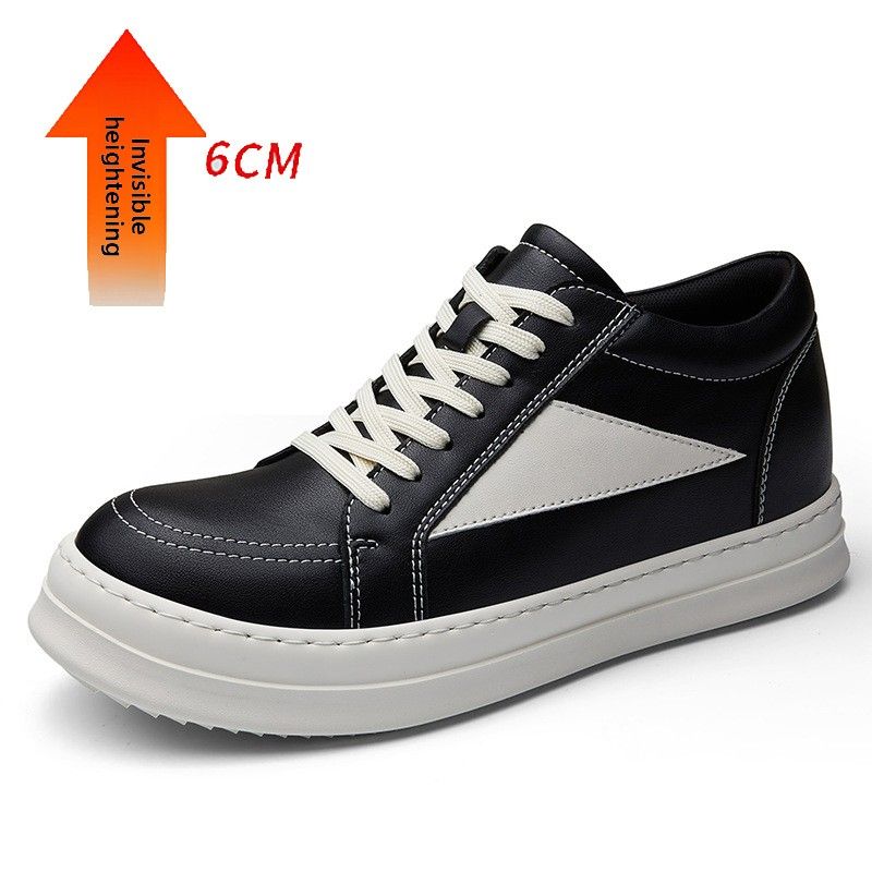 Tooling Men's Shoes Board Shoes Niche Design Platform Round Head Leather Shoes Retro Splicing Casual Shoes_vogvips.com