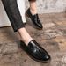 Euro Step Large Size British Style Brogue Leather Casual Slip-On Loafers Moccasins Men's Business Shoes_vogvips.com