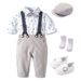 Autumn New Long Sleeve Romper Set Infant Clothing Boys Fashion Gentleman Outfit_vogvips.com