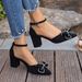 Cross-border Plus-size -style Women's Sandals 2026 Summer European American Style High-heeled Shoes With Bow,_vogvips.com