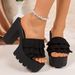 New Style Plus Size Women's High Heel Waterproof Platform Peep Toe Fashion Classic Slippers High End_vogvips.com