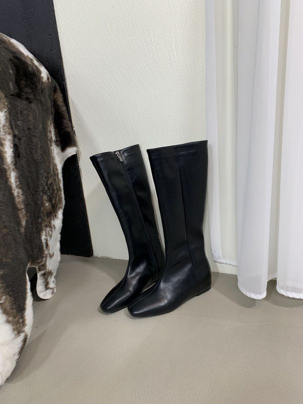 2025 Niche Slimming High Tube Long Over-the-Knee Suede Slip-On Hidden Heel Riding Wedge Square Toe Straight Boots_vogvips.com