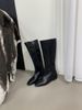 2025 Niche Slimming High Tube Long Over-the-Knee Suede Slip-On Hidden Heel Riding Wedge Square Toe Straight Boots_vogvips.com