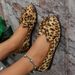 Cross-border Plus-size Leopard Print Sho, 2026 Spring New Style, Bow-tie Pointed Toe Shallow Loafers, Women's Flat_vogvips.com