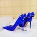 3265-H36M Korean Fashion Banquet Slim Women's High Heels Shallow Mouth Pointed Back Bow Single Shoes_vogvips.com